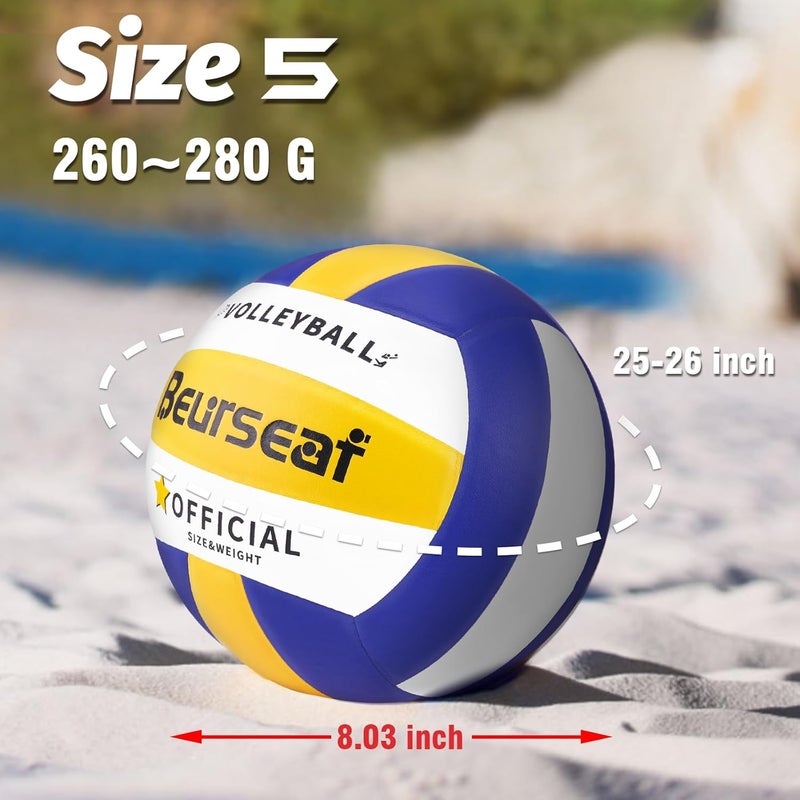Beurseaf Volleyball, Soft Touch Beach Volleyball, Indoor Outdoor Volleyball for Beach Game Training, Official Size 5 - Image 3